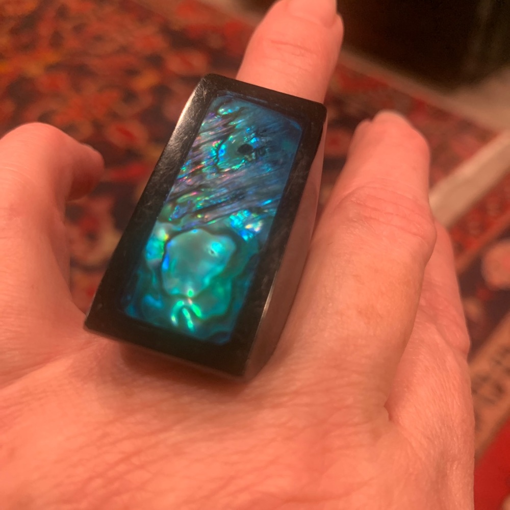 INCREDIBLE ABALONE & RESIN RING